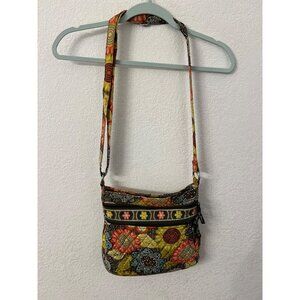 Vera Bradley flower shower triple zip crossbody purse